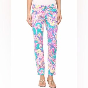 Lilly Pulitzer Pink and Blue Floral Kids Leggings